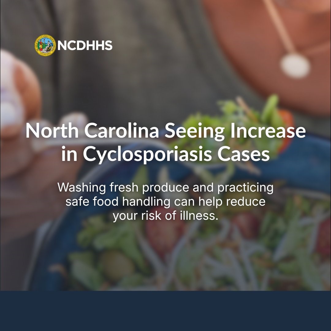 Salad in the background. NC Seeing increase in Cyclosporiasis Cases