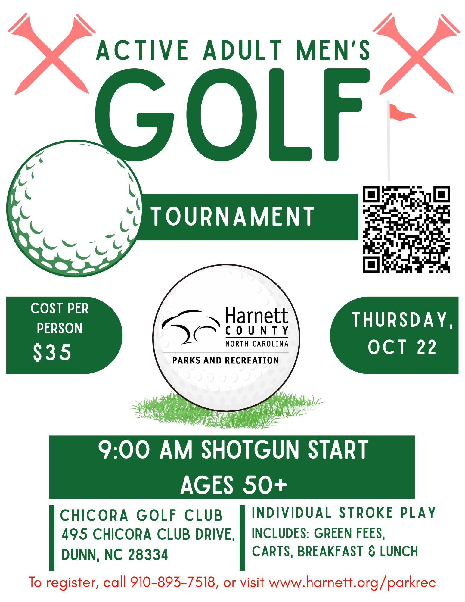 2026 Harnett County Active Adult Men's Golf Tournament