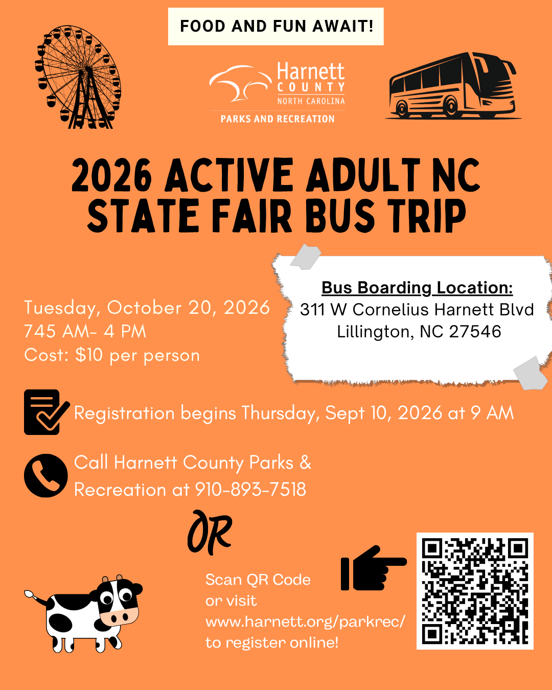 2026 Active Adults NC State Fair Bus Trip