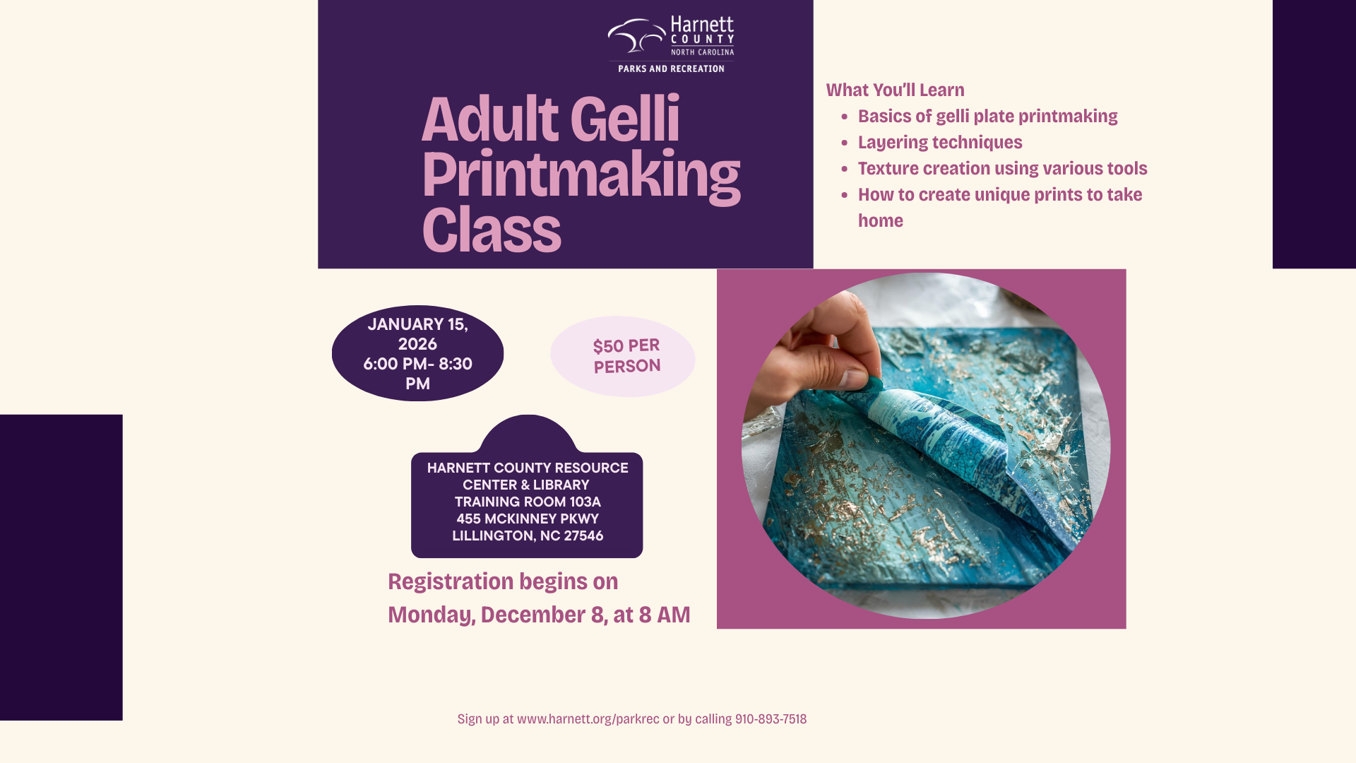 Adult Gelli Printmaking Class
