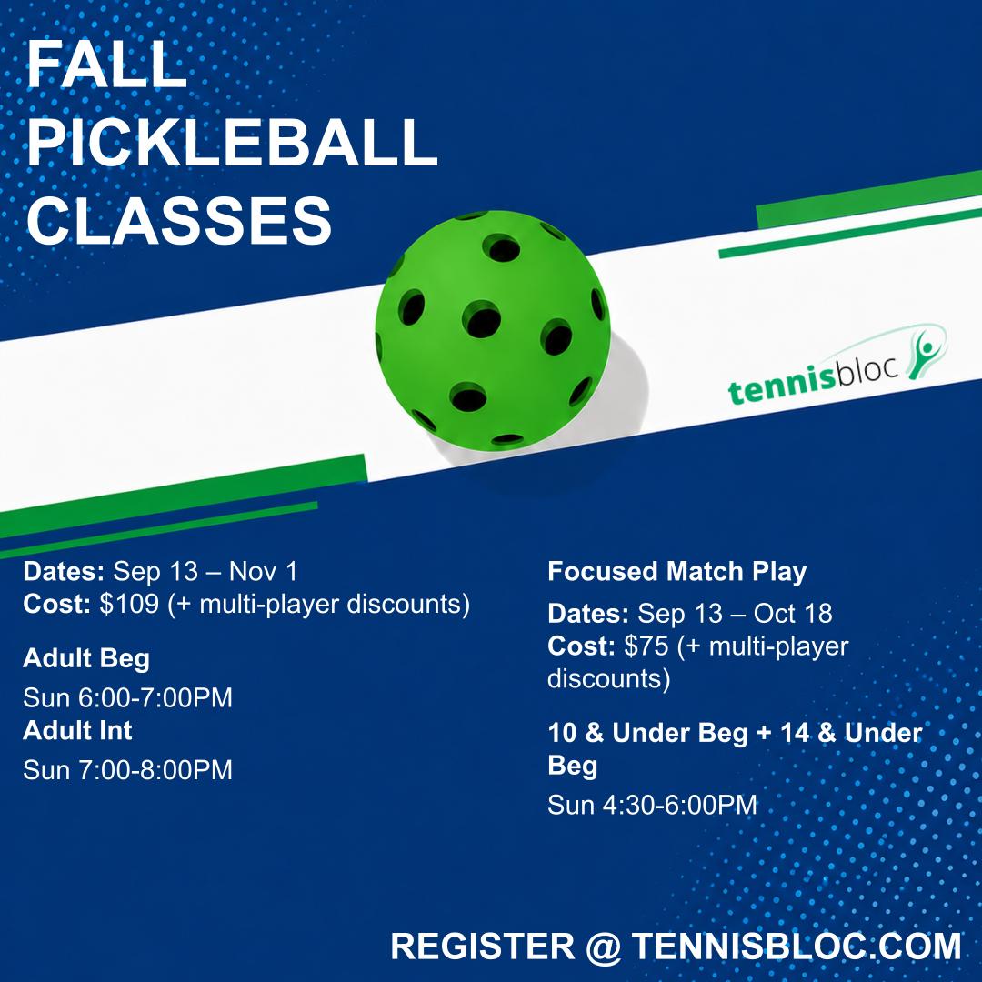 Info about Tennisbloc Tennis and Pickleball offerings at Barbecue Creek Park in Lillington, NC.
