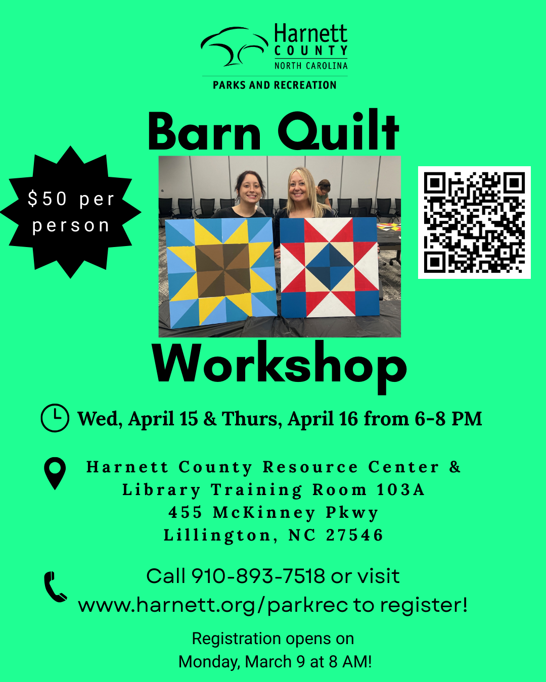April 2026 Barn Quilt Workshop!