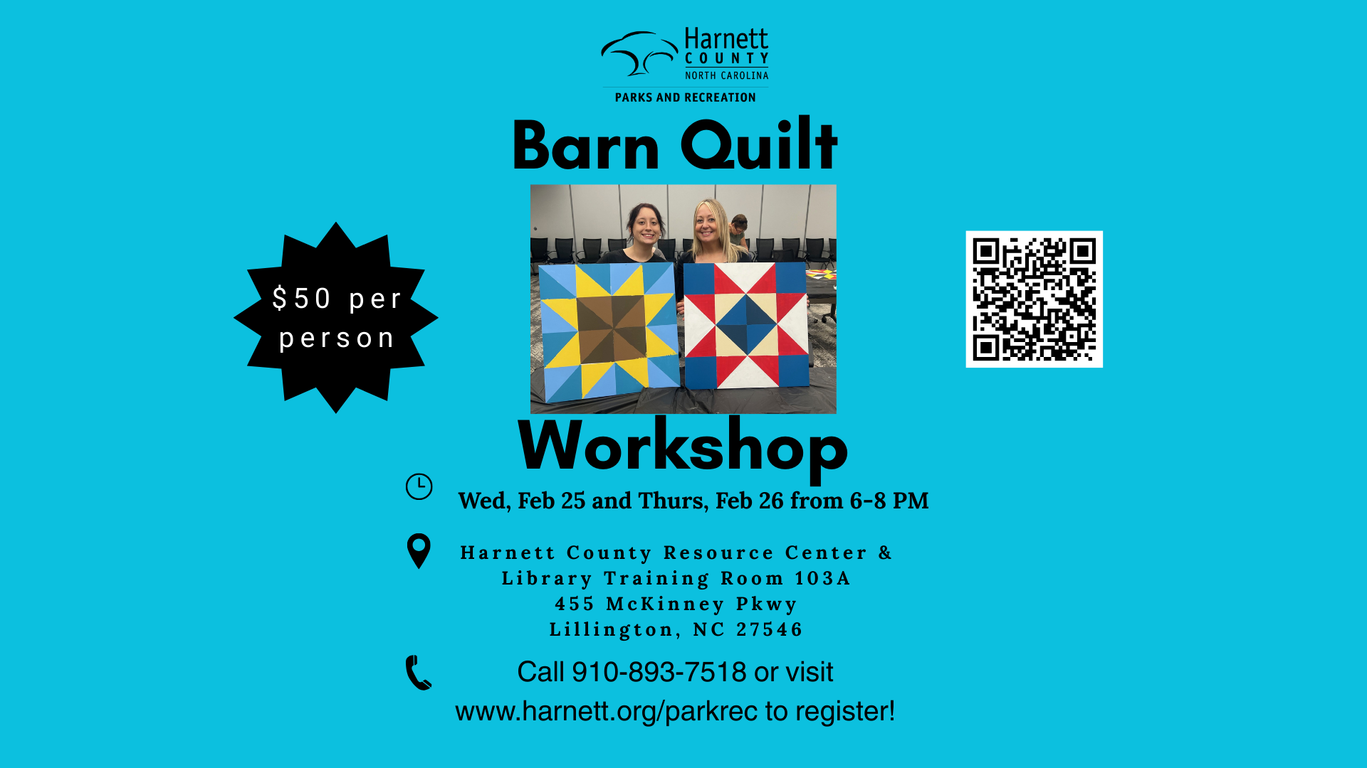 February 2026 Barn Quilt Workshop!