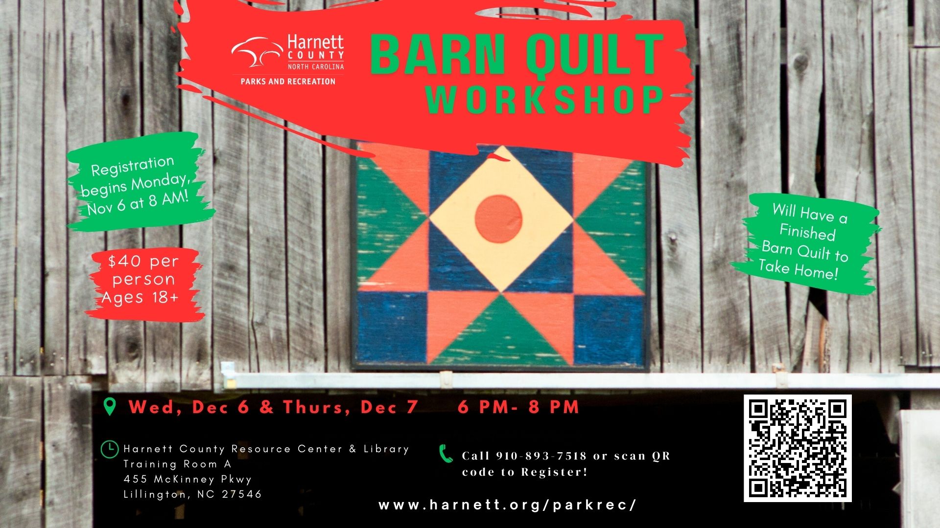Fall 2023 Barn Quilt Workshops