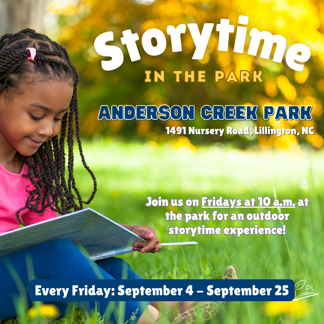 Storytime at Anderson Creek County Park every Saturday in September 2026 from 10 am- 11 am