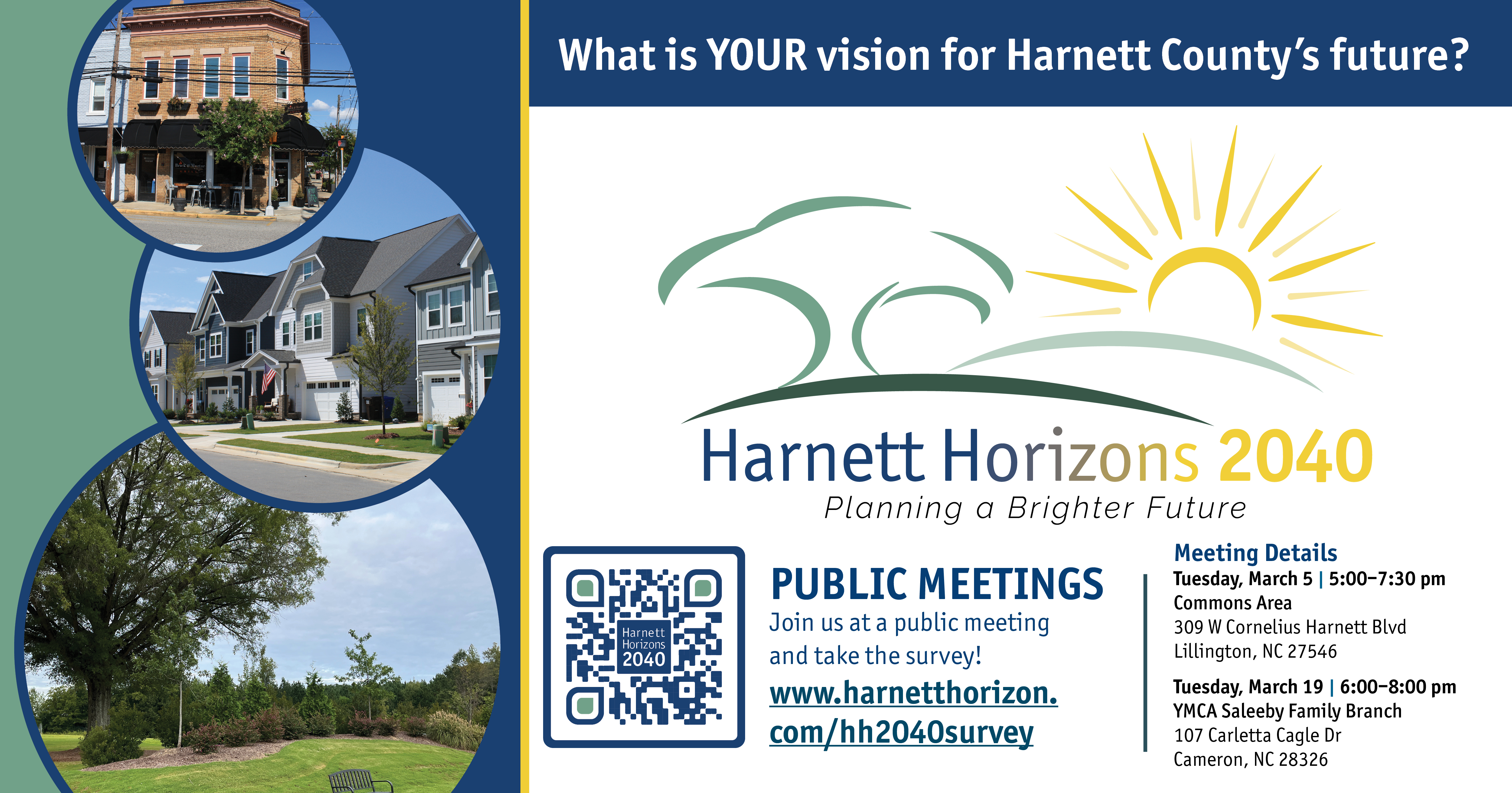Harnett Horizons 2040 <br> Public Drop-In Meetings