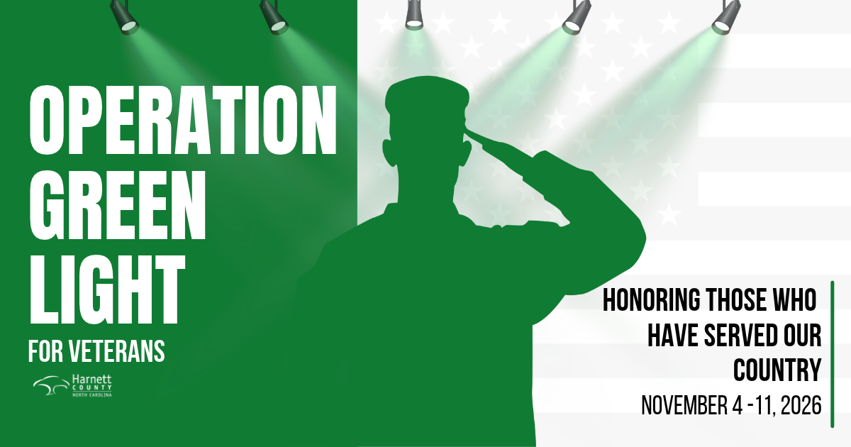 Harnett County to Shine Green in Support of Veterans this November