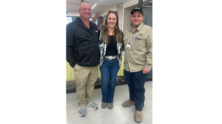 Harnett SWCD Supervisors, Ryan Patterson and James Michel Byrd with Morgan Pope