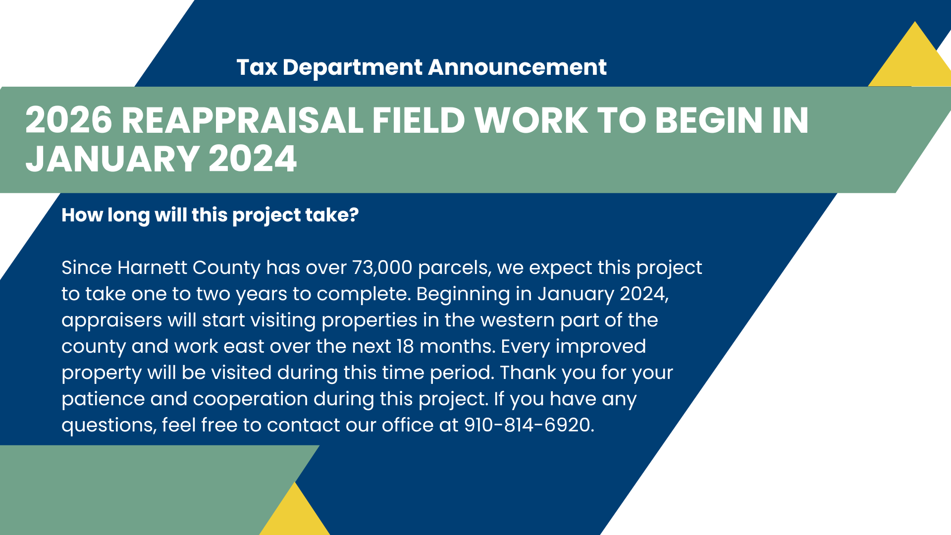 Harnett County Tax Department 305 W. Cornelius Harnett Blvd.      Suite. 101, Lillington, NC 27546 (910)893-7520